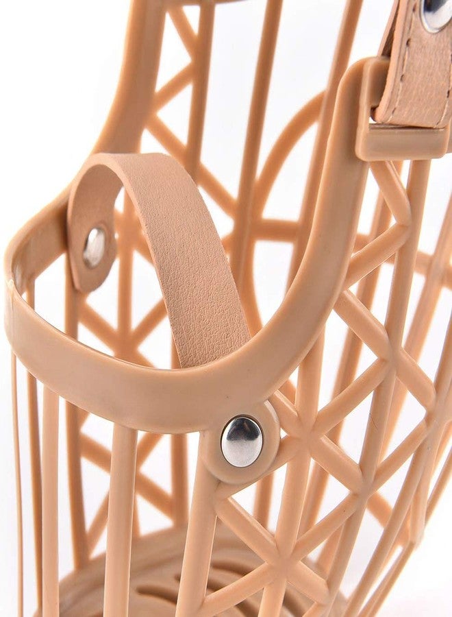 Western Era Adjustable Strap Muzzle Cum Basket Cage Cum Mouth Cover Cum Pet Safety Collar for Dog/Puppy. (Beige, Small) - Image 5